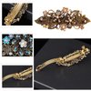 iRIIRIO 2pcs Hair Metal Barrettes with Rhinestone Hair Bronze Metal Spring Clips for French Hair Style for Women Girls (Blue+Champagne)