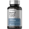 Horbäach Methyl Folate 1000 mcg | 200 Capsules | 5-MTHF | Folic Acid Supplement | Non-GMO, Gluten Free Methylfolate