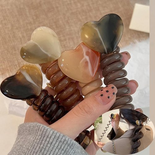 Generic Telephone Wire Colorful Hair Bands Ponytail Braids Fixed Hair Rope for Women Girl Accessory No Crease Elastic Coils Multi Color Hair Scrunchies Supplies, Metallic