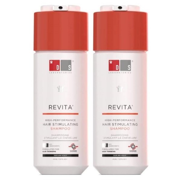 Revita Shampoo For Thinning Hair by DS Laboratories - Volumizing and Thickening Shampoo for Men and Women, Shampoo to Support Hair Growth, Hair Strengthening, Sulfate Free, DHT Blocker (7 fl oz) - 2 Pack