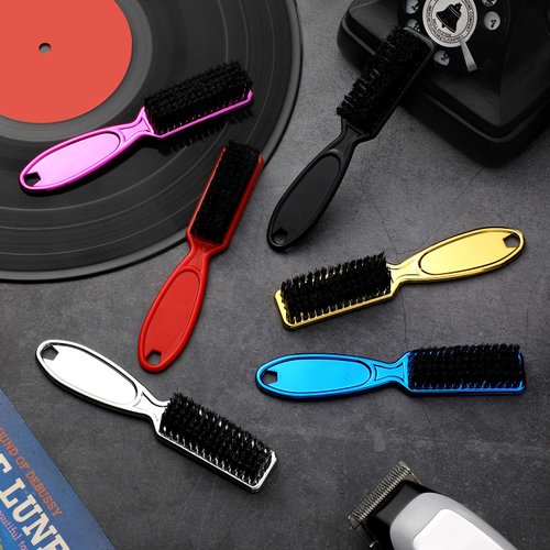6 Pieces Barber Blade Clipper Cleaning Brush Nylon Trimmer Cleaning Brush Hair Duster Fade Brush Set Kit (Vibrant Color Set)