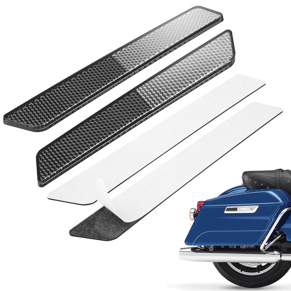 Amazicha Black Reflectors Compatible for Harley Street Glide Electra Glide Road Glide Road King Latch Covers Saddlebags Side Visibility 2014-2024
