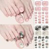 8 Sheets Toe Nail Wraps Semi Cured Gel Toenail Strips Decals Stick on Nail Polish Strips Supplies Glitter Toe Nail Stickers Self Adhesive Design Nail Strips Full Nail Wraps for Women Girl DIY Manicure