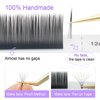 COZBIRD Classic Eyelash Extensions Supplies Individual Lashes Single 0.07mm D curl 11mm Premium Faux Mink Soft Matte Black Handmade
