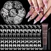 YAEISM Bow Nail Charms Silver Metal Bowknot Charms 70PCS Bow Nail Art Charms Kits with Glue Gel, Tweezer for Nail Art and DIY Crafts Decoration
