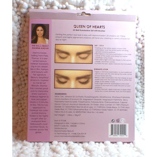 Manna Kadar Queen of Hearts Eyeshadow Set, 25 Shades with Brushes