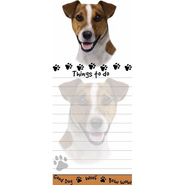 "Jack Russell Magnetic List Pads" Uniquely Shaped Sticky Notepad Measures 8.5 by 3.5 Inches