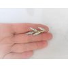 Generic Small gold tone crystal leaves hair pin clip barrettes for fine hair (Clip quantity: 1 clip)
