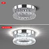HOPGGIE Modern Crystal Chandelier LED Flush Mount Pendant Lighting Mini Ceiling Light Fixture for Bathroom Bedroom Hallway Staircase Bar Kitchen (Cold White)