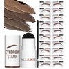 ALLROSE Eyebrow Stamp Stencil Kit - One Step Perfect 20 Eye Brow Stamping, Waterproof, Easy to Use, Brown