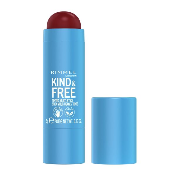Rimmel London Kind & Free, 005 Berry Sweet, Multi-Stick, For Cheeks and Lips, Hydrating, Buildable Color, Vegan Formula, Clean Formula, 0.18oz