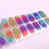 LIFOOST Nail Art Wraps Free Nail Light/Lamp Gel Nail Polish Stickers, Waterproof Long Lasting Nail Strips (Glitter Color Sequins)