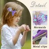 Mermaid Tail Hair Sparkling Pin Aurora Sequins Fish Tail Hairpin Crocodile Clips Hair Clip Starfish Shell Mermaid Design Hair Clips Accessories for Women and Girls-2 pcs（Dark Violet）