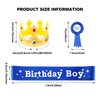WILLBOND Birthday King Crown, Birthday Sash and Button Pins Birthday Party Accessory Set for Boys Kids Theme Birthday Dress Birthday Party Decoration
