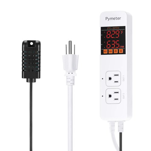 Pymeter Humidistat Temperature Humidity Controller Reptile Mushroom Greenhouse Thermostat Dual Controlled Outlets Heater Fridge Humidifier Dehumidifier