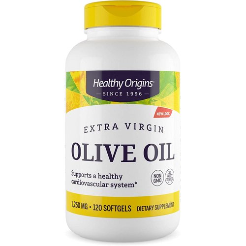 Healthy Origins Olive Oil, 1250 mg - Heart Health Supplement with Organic Cold-Pressed Extra Virgin Olive Oil - Gluten-Free Supplements for Men & Women - 120 Softgels