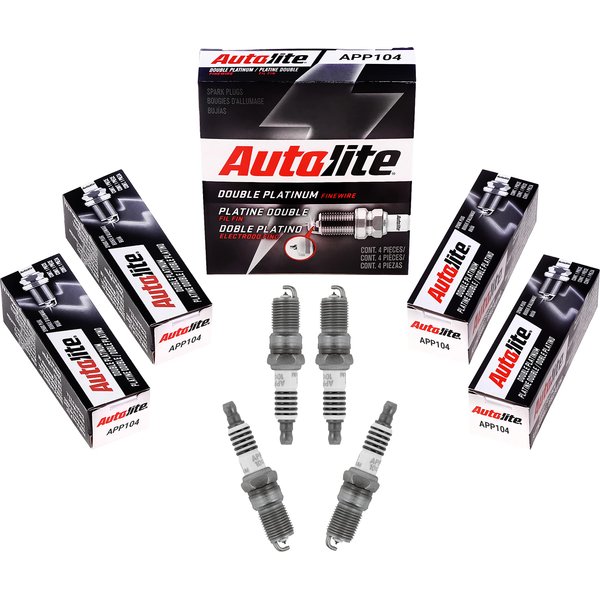 Autolite APP104 Double Platinum Automotive Replacement Spark Plugs (4 Pack)