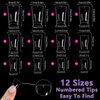 Laza 600pcs Medium Length Duck Nail Tips 12 Sizes Box-packed Clear Duck Nails Half Cover Wide Nail Tips French False Nail Tips for Acrylic Nails Extension Tips — 28MM