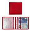 Dickno Car Registration and Insurance Holder, 5.51" × 5.11" Leather Vehicle Glove Box Organizer with Magnetic Closure, Auto Document Holder for Cards and Drive License (Red)