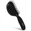NuWay 4HAIR® DoubleC® U.S. Patented Double Curved Detangling Brush is Hair Dryer Safe (Iron Black)