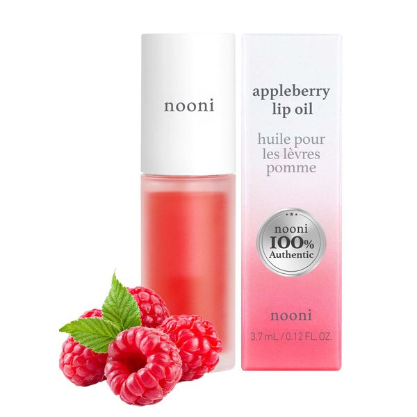 NOONI Korean Lip Oil - Appleberry | Lip Stain, Gift, Long-Lasting, Moisturizing, Plumping, Revitalizing for Dry Lips, Waterproof, No Peel Off, Korean Lip Tint, Red Tinted Lips, 0.12 Fl Oz