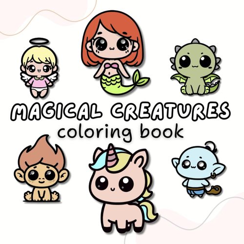 Magical Creatures Coloring Book: A Stress-Relieving Coloring Book (Easy and Bold Coloring Book).
