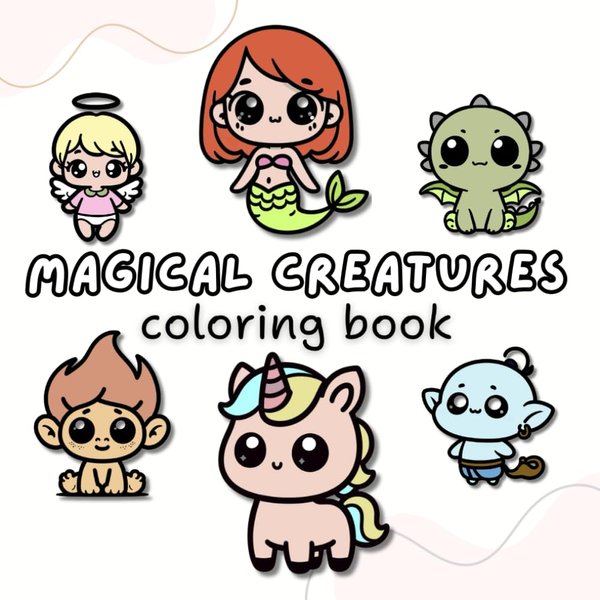 Magical Creatures Coloring Book: A Stress-Relieving Coloring Book (Easy and Bold Coloring Book).
