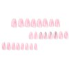 Light Pink Press on Nails Short Coffin Fake Nails Shimmer Bling False Nails with Silver Glitter Designs Gradient Glue on Nails Full Cover Acrylic Nails for Women 24 Pcs