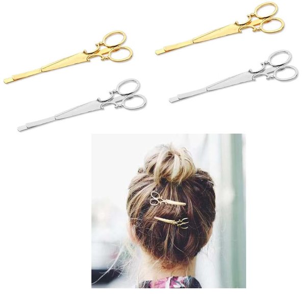 Hair Stylist Hairdresser Gifts for Women Scissor Hair Clips for Women Girls Christmas Birthday Gifts for Hairstylist Hair Dresser Barrettes Scissors Hair Pins for Cosmetologist