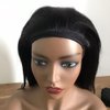Douyin Headband Wig Human Hair Straight Headband Wigs For Black Women Brazilian Virgin Hair Machine Made Glueless Human Hair Wigs With Headband (Straight, 12 inch)