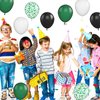 Green and Black Balloons, 50Pcs 12 Inch Green White Black Birthday Balloons, Green Confetti Balloons white Latex Balloons for Boys Kids Video Game Football Theme Party Baby Shower Supplies