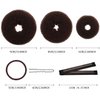 Hair Bun Shaper Set, include 3 pieces Bun Donut, 2 pieces French twist hair fold wrap snaps, 10 pieces Bobby pins and 10 pieces Elastic Bands for Women Kids Hair Bun Maker Kit – Chocolate Brown Color