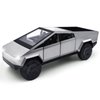 Cybertruck Model: 1/32 Diecast Metal Toy Trucks with Lights and Sounds, Mini Vehicles Toys for Boys, Ages 3 and Up (Silver)