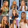 22Inch Highlight Ombre Lace Front Wigs Human Hair 13X4 5/27 Honey Blonde HD Lace Front Wig Pre Plucked with Baby Hair Ombre Straight Lace Front Wig Brazilian Human Hair for Women 180% Density