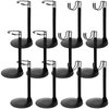 Yaocom 12 Pcs Doll Stands Action Figure Stands 2 Styles Black Adjustable Doll Holder Display Bracket with Expandable Waist Wire for 8 to 12 Inch Dolls and Action Figures