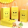 16PCS Smile Face Gift Paper Bags Smile Face Party Supplies Preppy Party Favors Bags Yellow Smile Face Party Goodie Bags Preppy Party Decor Party Decorations for Bachelorette Birthday Baby Shower