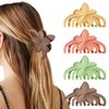 WHAVEL Flower Claw Clips for Women, 4PCS Hawaiian Hair Clips Non-Slip Matte Plumeria Clips Cute Hair Clips Hibiscus Hair Clip Tropical Flower Clip Summer Beach(Beige, Coffee, Green, Orange)