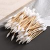 Fcozpjk 200PCS Pointed Tip Cotton Swabs, Precision Tip Cotton Swabs with Wooden Sticks, Double Side Cotton Buds for Makeup, Personal Care, Nail Polish Clean Up Tool, Nail Polish Corrector Swabs