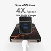 Qackenm 30W USB C Charger Block, GaN Nano Fast Charger, 2 Port Compact Charger with Foldable Plug for iPhone 16/16 Plus/16 Pro/16 Pro Max, 15/14/13 Series, Pixel, Galaxy, iPad/iPad Mini and More Black