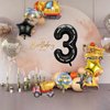 Construction 3rd Birthday Party Decorations, 9pcs Construction Birthday Number Foil Balloon for Construction Trucks 3rd Birthday Construction Theme Party Supplies (3rd)