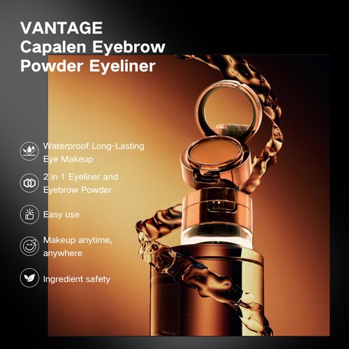 2Pcs Gel Eyeliner Eyebrow Powderfor Beginners,Waterproof Smudgeproof Long Lasting Makeup Eyeliner Gel with Brush Mirror,Kits with Step byStep Video Tutorials,Black and Brown (2PCS-Brown)