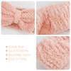 YISSION 2PCS Spa Headband with Bow No Slip Head Band for Face Wash Makeup Skincare Facial Headband Elastic Hair Band Microfiber Headbands for Women Girls (Pink Brown)