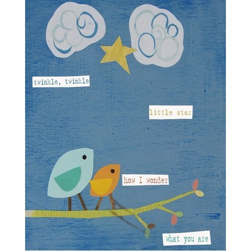 Eco Friendly Nursery Art - Nursery Rhyme Theme - Twinkle Twinkle