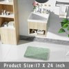 Yimobra Fluffy Plush Bath Rugs, Bath Mats for Bathroom Non Slip, Water Absorbent Microfiber Bath Mat, Dry Quickly, Machine Washable, Thick Bathroom Floor Rugs for Shower, 17"x 24", Light Green & White