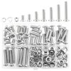 HELIFOUNER 100 Pieces M6 x 10mm /12mm /16mm /20mm /25mm /30mm /35mm, Phillips Pan Head Machine Screws, Metric Screws Bolts Washers Nuts Kit, 304 Stainless Steel