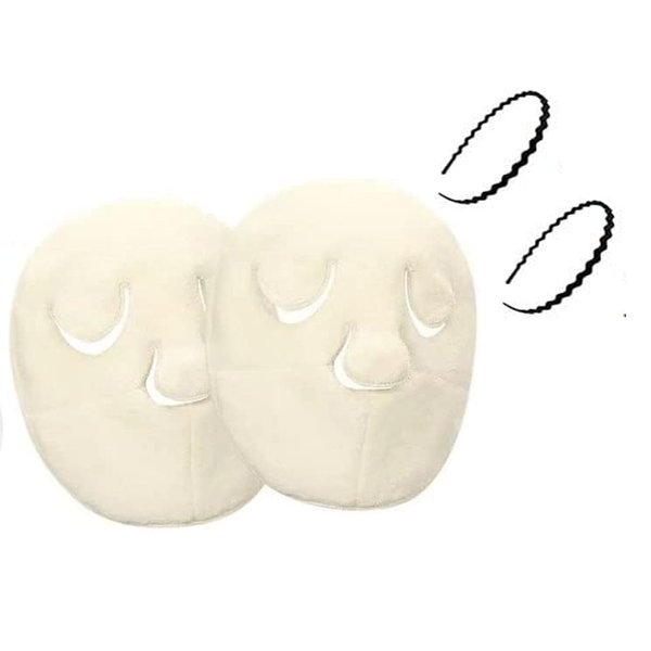 YING SI CHUANG WEI 2 Hair Bands&2Pieces Reusable Face Towel Mask Anti Aging Facial Steamer Moisturizing Rejuvenation Masks Cold Hot Stocking Stuffers for Sister Skin Care Spa Kit
