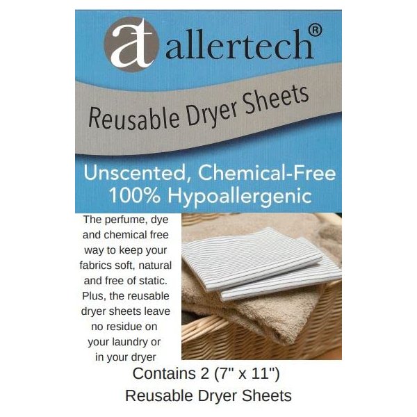 Allertech Reusable Dryer Sheets, Pack of 2
