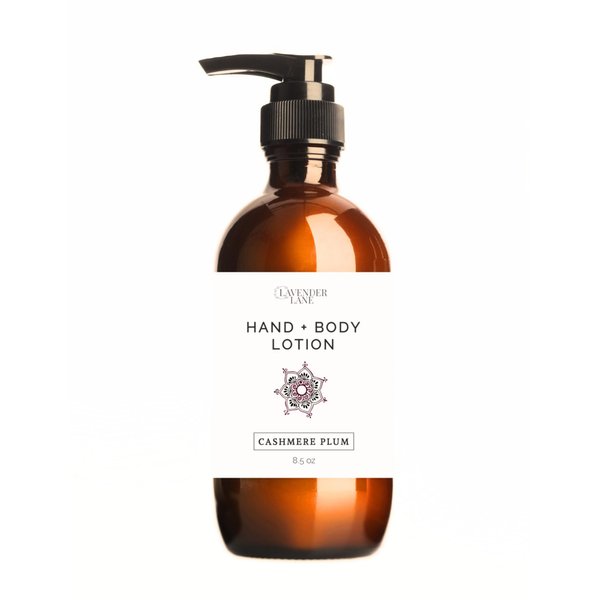 LAVENDER LANE Cashmere Plum Hand & Body Lotion, 9 oz - Made With Our Lavender Essential Oil, Goat's Milk, Moisturizing Shea Butter, Grown & Made in USA
