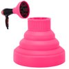 QIRG Hair Dryer Diffuser Attachment, Professional Collapsible Silicone Expand Universal Hair Diffuser Lightweight Foldable Portable Travel Long Lasting Blow Dryer Nozzle for Natural Curly Hair(Pink)