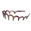 2Pcs Women Comfortable Shark Tooth Comb Headband Hair Band U Toothed Headband Lady Hair Accessory (Dark coffee color + Brown)